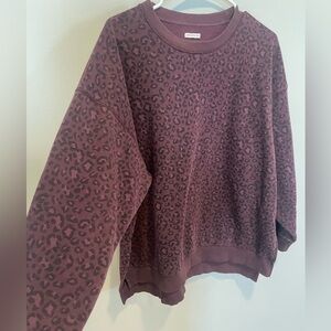 American Eagle Purple Cheetah Print Crewneck Sweatshirt Size Small
